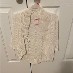 Charlotte Russe Girl's Cream Open-Knit Shrug Medium (10/12) (Like New)
